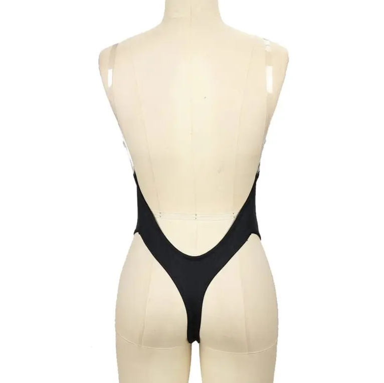 Tummy Control Spandex Bodysuit with Straps and Built-in Bra