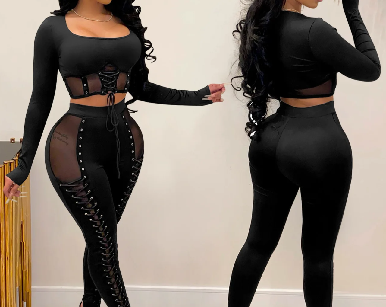 Women's Tracksuit Two Piece Set - Female Outfit Clubwear for Winter 2024