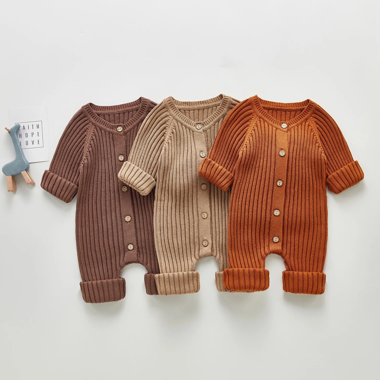 0-3Yrs Knitted Baby Girls Clothing Outfits Soft Infant Kids Girls Jumpsuits Knitwear Autumn Winter Clothes Outfits