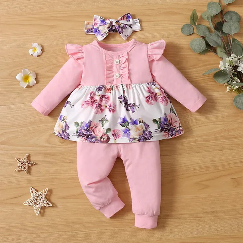 3M-24M Newborn Baby Girl Clothes Set Toddler Girl Outfits Fashion Big Bow Top + Pants Whole Sale Kids Girls Clothes Outfits