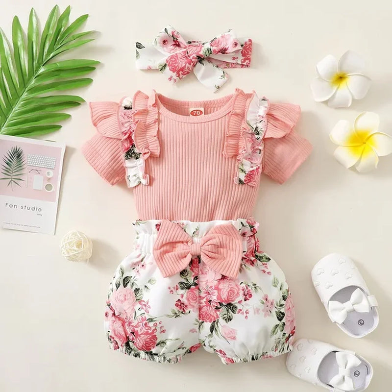 3M-24M Newborn Baby Girl Clothes Set Toddler Girl Outfits Fashion Big Bow Top + Pants Whole Sale Kids Girls Clothes Outfits