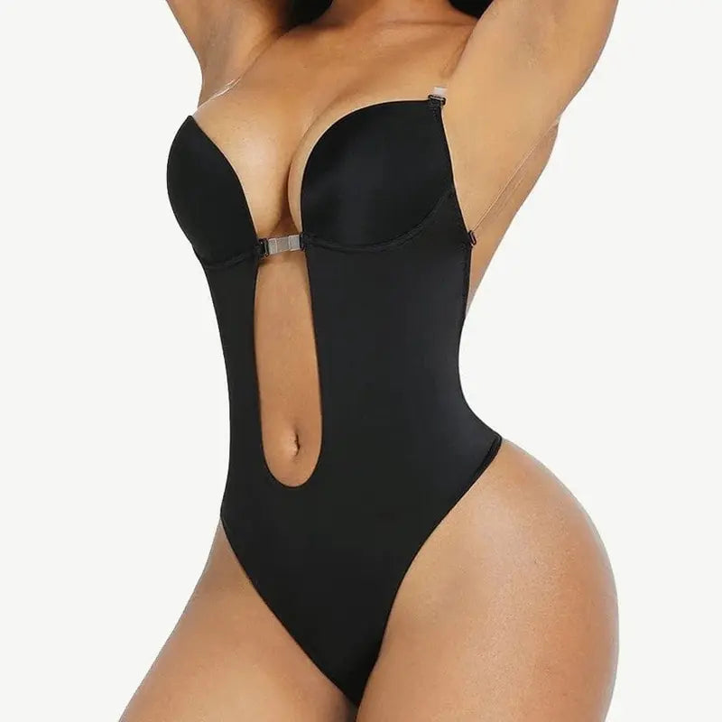 Tummy Control Spandex Bodysuit with Straps and Built-in Bra